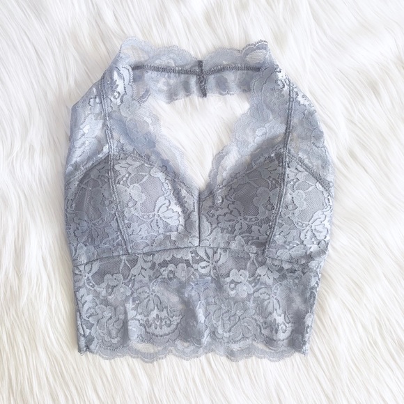 NWOT Lace Halter Longline Bra or Crop Top - Picture 4 of 7